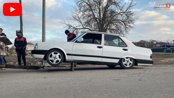 Polisin trafikten men ettiği araç çekiciye bile zar zor yüklendi