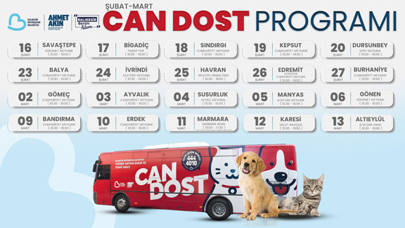 Balıkesir'de Can Dost Şubat-Mart programı belli oldu