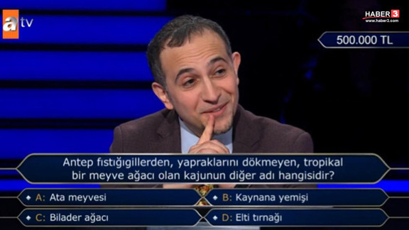 Kim Milyoner Olmak İster'de 500 bin TL'lik soruyu gören yarışmacı yarışmadan çekildi