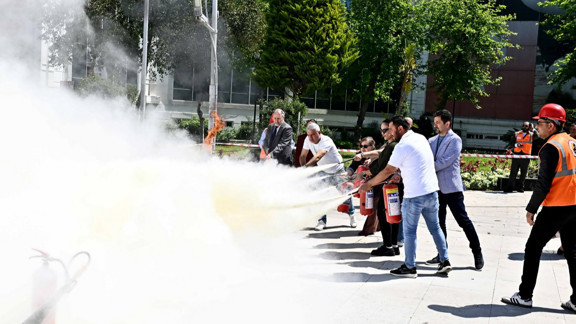 Muratpaşa’da yangın tatbikatı