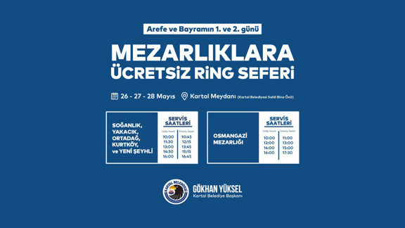 Kartal Belediyesi'nden Kurban Bayramı'nda mezarlıklara ücretsiz ulaşım hizmeti