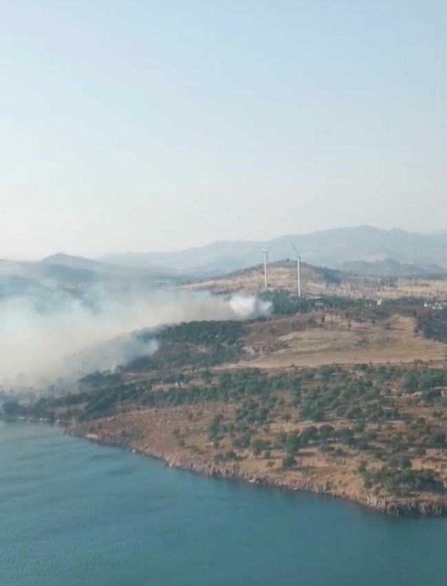 İzmir'de maki yangınına havadan ve karadan müdahale - Resim: 3