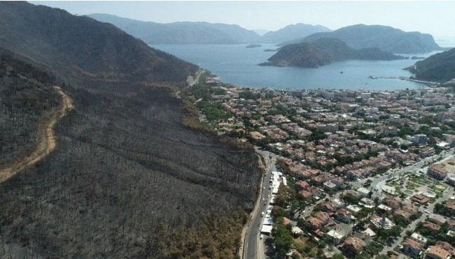 Orman yangınları sonrası Marmaris'ten geriye kalanlar havadan görüntülendi - Resim: 3