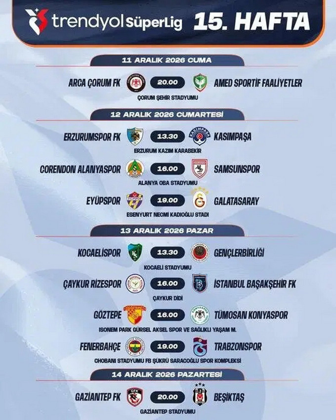 TFF, S&uuml;per Lig'de 10 haftalık programı a&ccedil;ıkladı; dev derbilerin tarihleri de belli oldu - Resim: 13