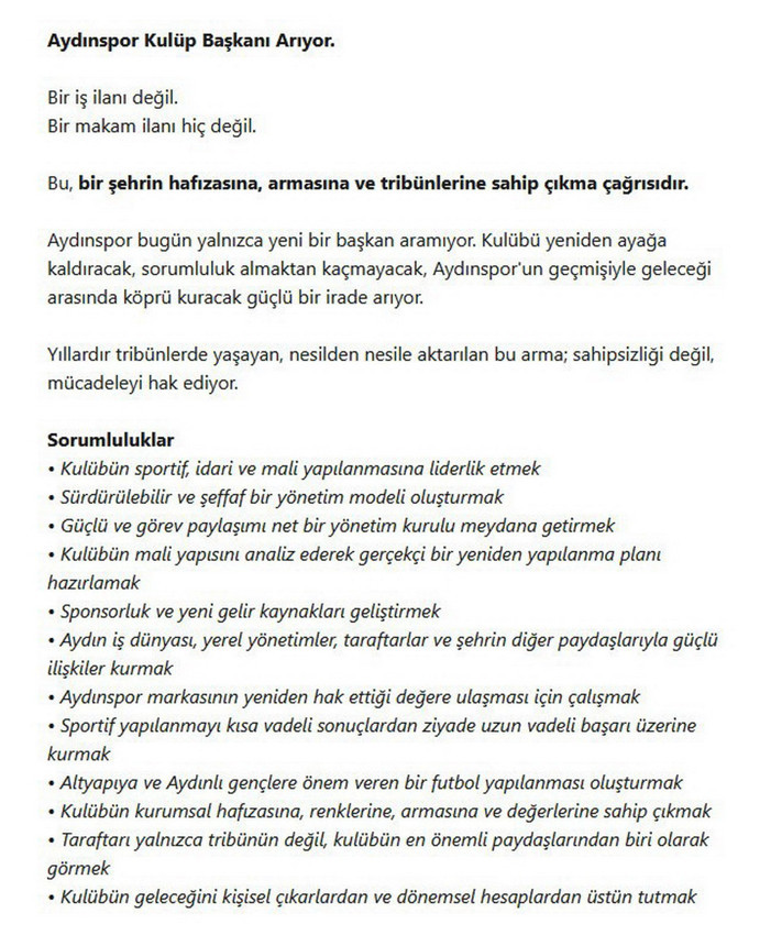 Süper Lig'in eski efsane kulübü iş ilanıyla yeni başkanını arıyor: 36 saatte bin 391 başvuru yapıldı - Resim: 4
