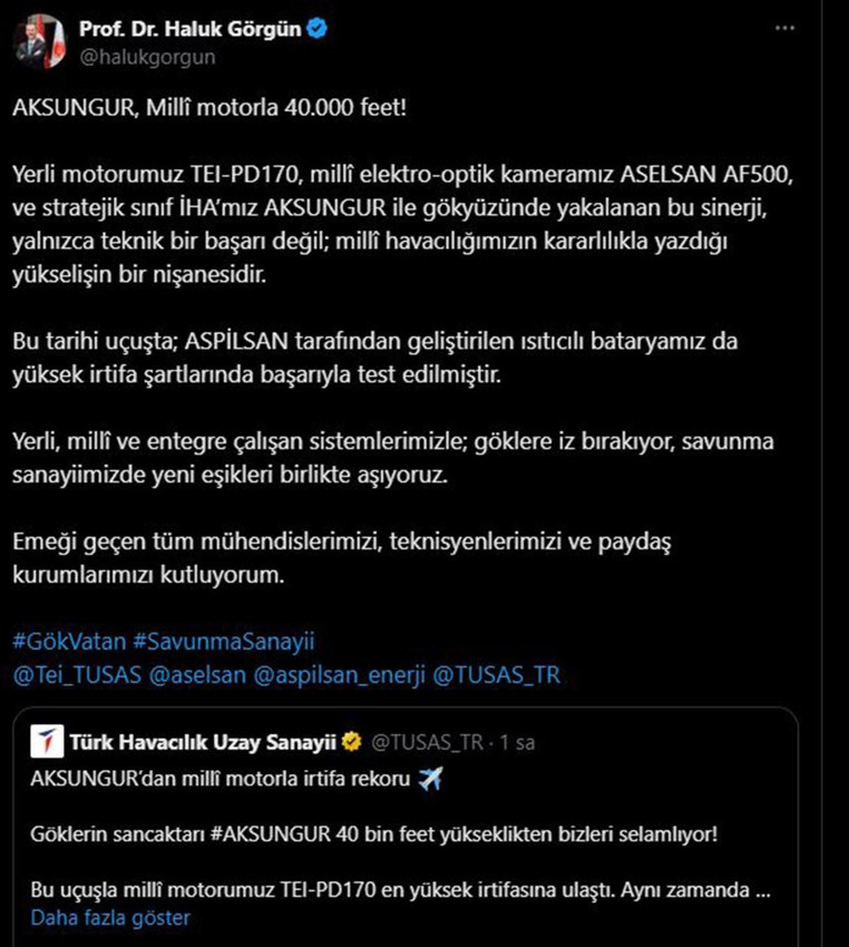 Türkiye'nin gururu AKSUNGUR milli motorla zirveye uçtu - Resim: 3