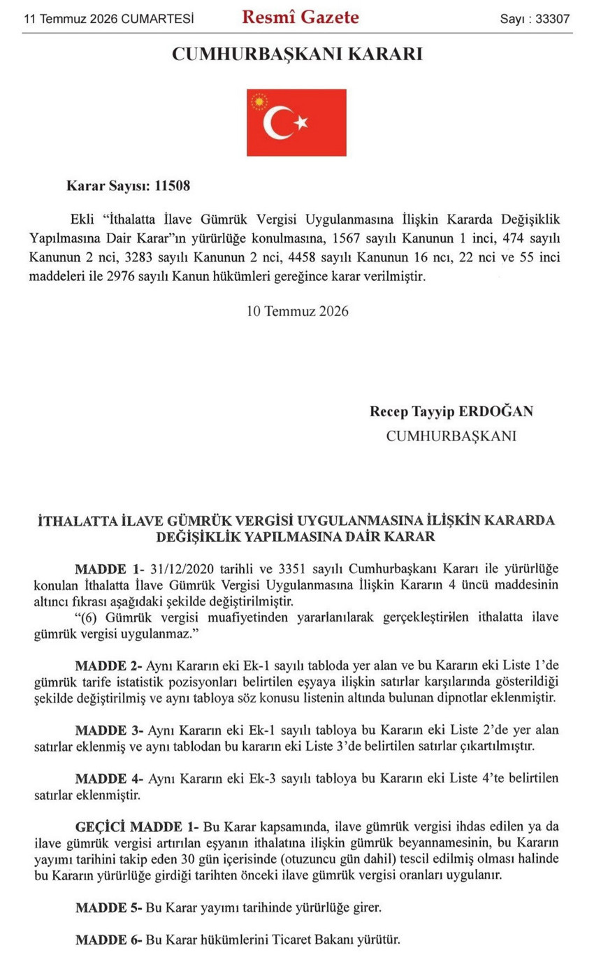 İthalata ek gümrük vergisi geldi: Otomotiv, elektronik ve beyaz eşyada zam yağmuru başlatacak!