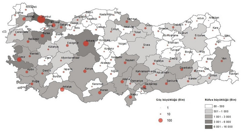 T&uuml;rkiye'nin i&ccedil; g&ouml;&ccedil; istatistikleri a&ccedil;ıklandı; işte zirvedeki ilimiz ve yaş grubu...