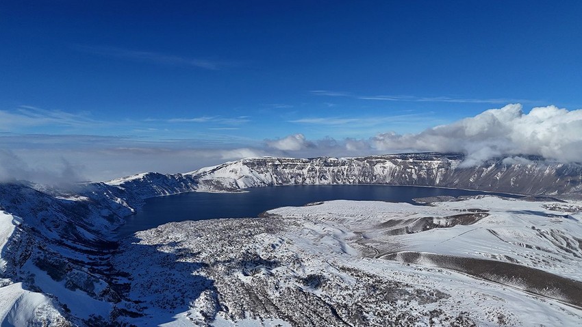 Nemrut Krater Gölü'nde nefes kesen kış manzarası kamerada - Resim: 3