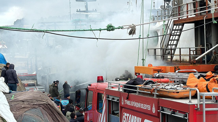 İstanbul'da balıkçı teknesinde yangın - Resim: 2