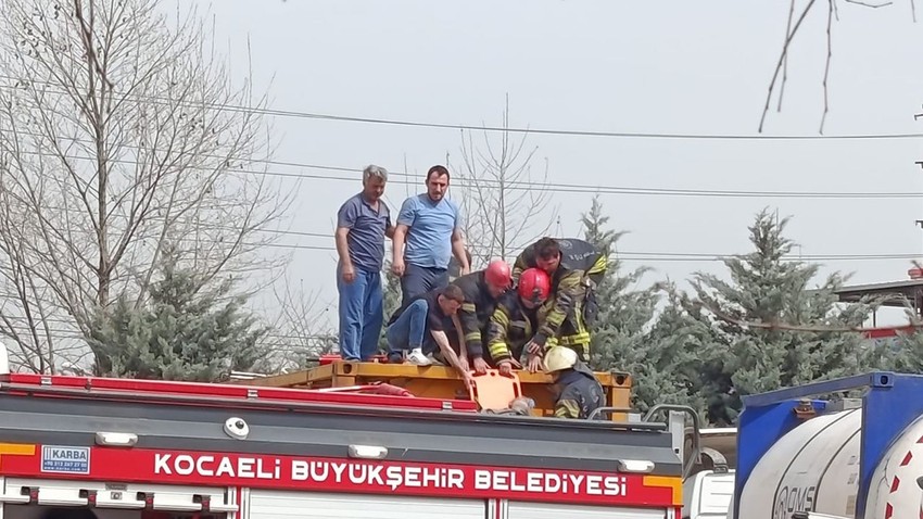 Temizlik yapan bir işçi kimyasal tankerinin içine düştü - Resim: 1