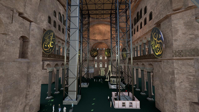 Ayasofya'nın ana kubbesinde restorasyon başladı - Resim: 1