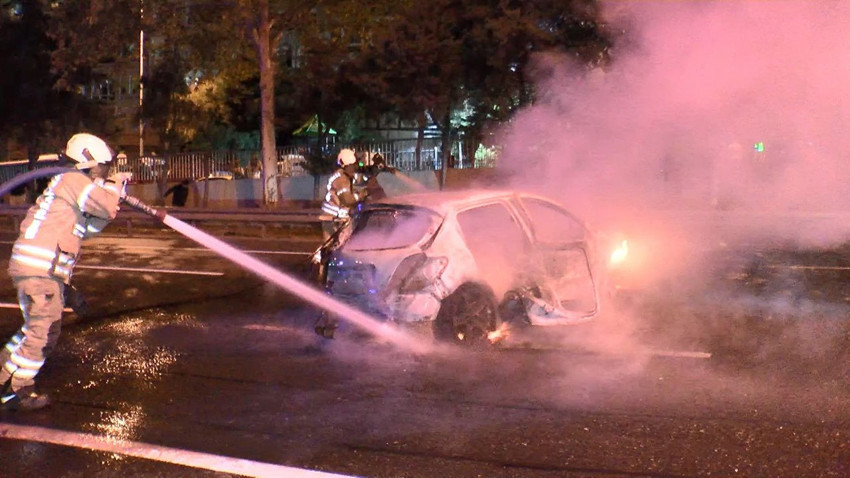 TEM otoyolunda takla atan araç alev topuna döndü - Resim: 3