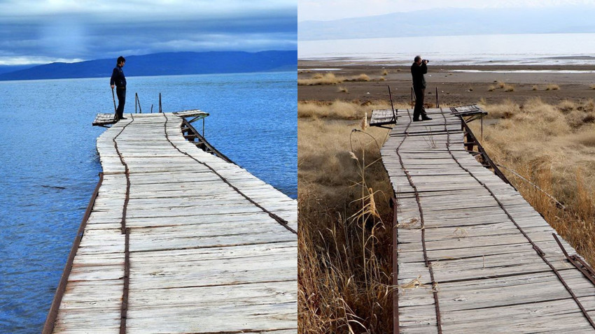 Van Gölü'ndeki su çekilmesinin boyutu bu fotoğraflarla ortaya çıktı - Resim: 2