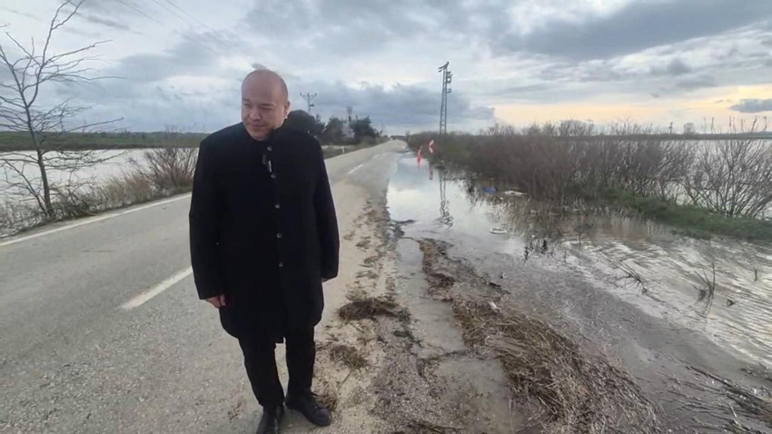 Edirne'de yine taşkın: Sedde patladı, karayolunu su bastı - Resim: 4
