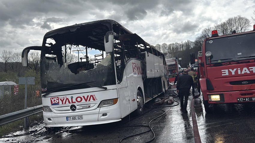 Seyir halindeki yolcu otobüsü alev topuna döndü - Resim: 4