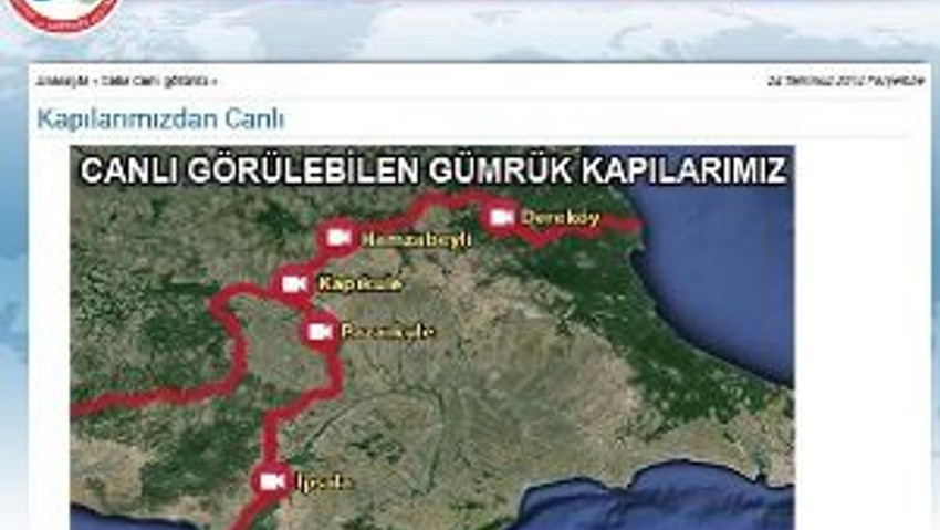 Trakya’daki Gümrük Kapılarında Canlı Kamera Yayını Başladı