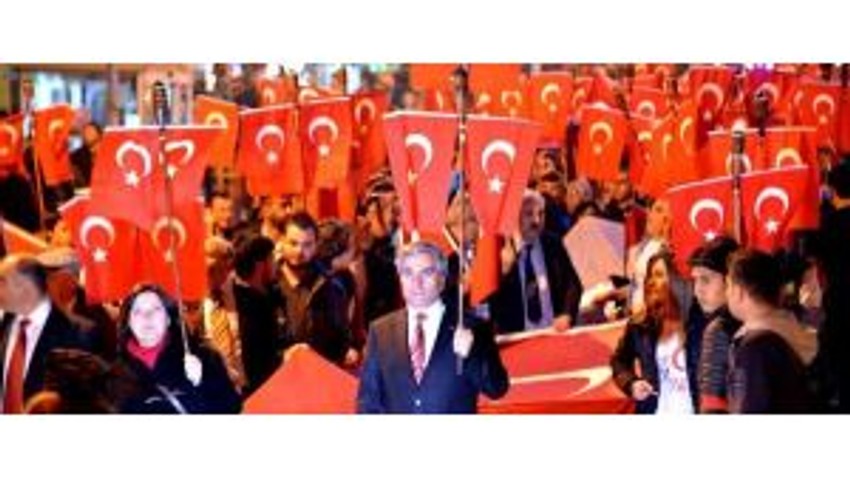 Erzurumda Cumhuriyet Yürüyüşü
