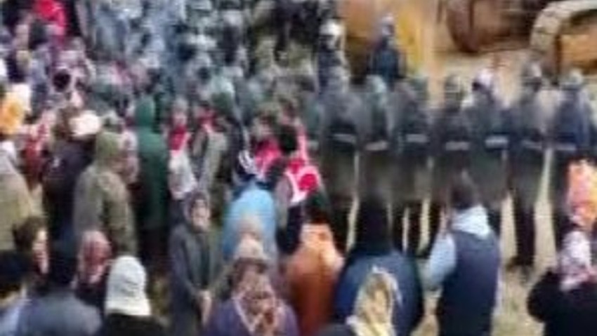 Taş ocağı eylemi karıştı !