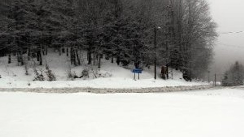 Bolu Dağı'nda kar yağışı