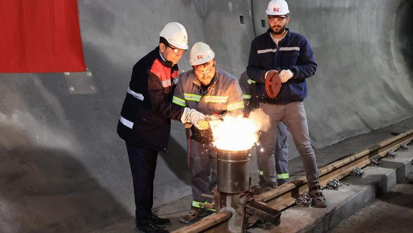 Ümraniye - Ataşehir - Göztepe Metro hattının ilk raylarını İmamoğlu kaynattı