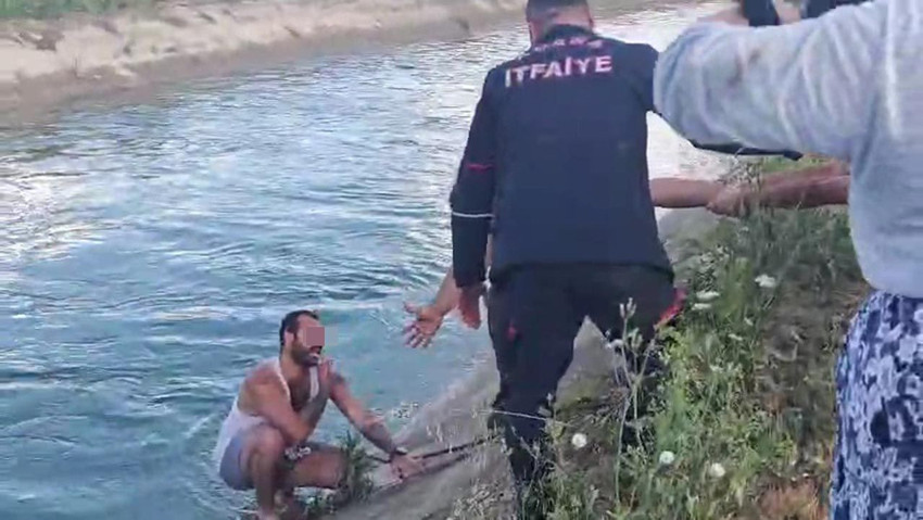 Aracıyla sulama kanalına uçan sürücü yardımları reddetti - Resim: 4