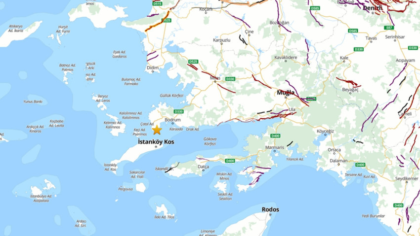 Muğla'da 3,5 büyüklüğündeki deprem