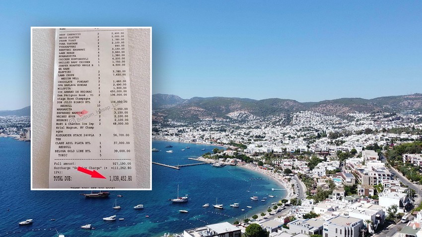 Bodrum'da bir mekanda ödenen milyonluk hesap şoke etti
