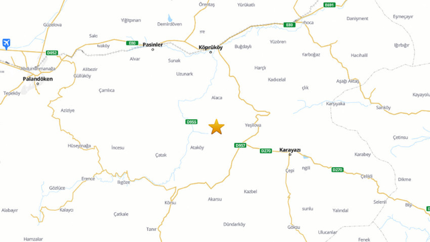 Erzurum'da 4.1'lik depremin ardından ikinci deprem