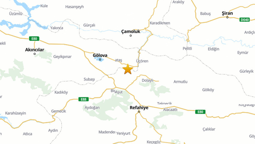 Sivas'ta 3.6 büyüklüğünde deprem