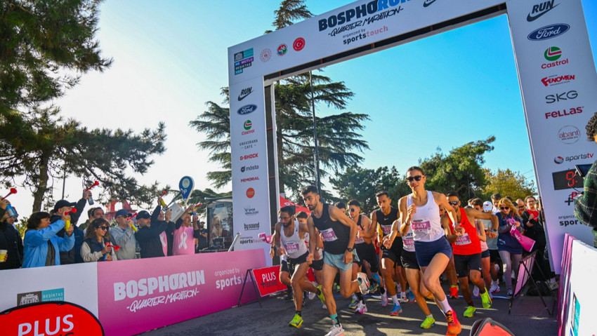 Beşiktaş'ta Bosphorun Quarter Marathon'u büyük heyecana sahne oldu