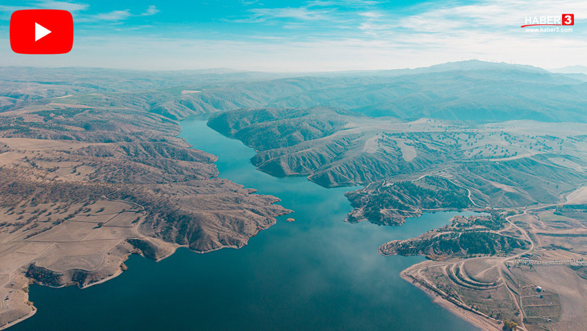 Türkiye'nin bozkırın ortasındaki görtenleri mest eden masmavi cenneti havadan görüntülendi