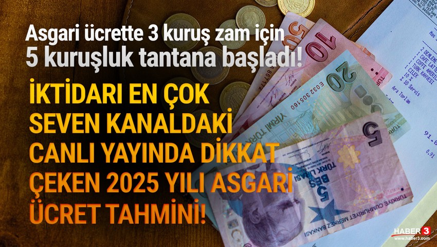 2025 yılı asgari ücret için canlı yayında dikkat çeken tahmin