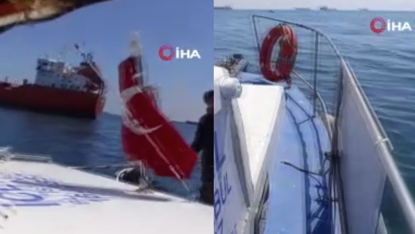 Sadece kara değil, deniz de sallandı! İşte Marmara Denizi'nde deprem anı...
