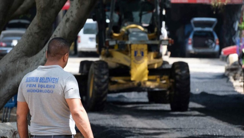 Bodrum'da Asfalt Çalışmaları Devam Ediyor