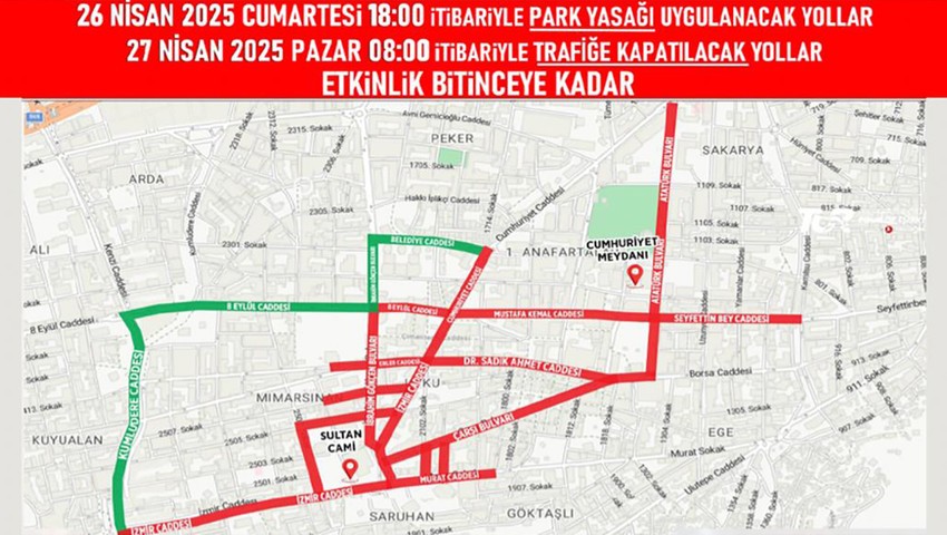 Manisa'da Mesir Macunu Festivali nedeniyle bazı yollar trafiğe kapatılacak