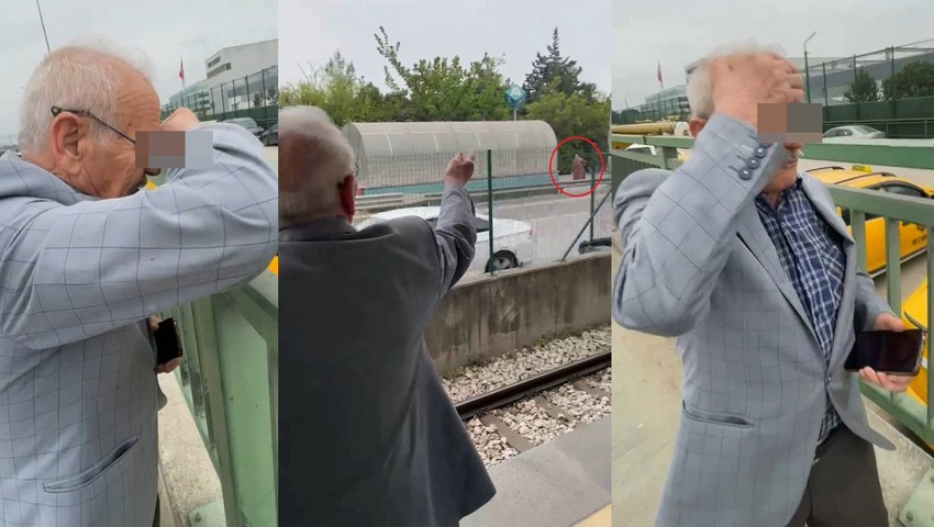 Eşini otobüste unutan yaşlı adamın zor anları kamerada...