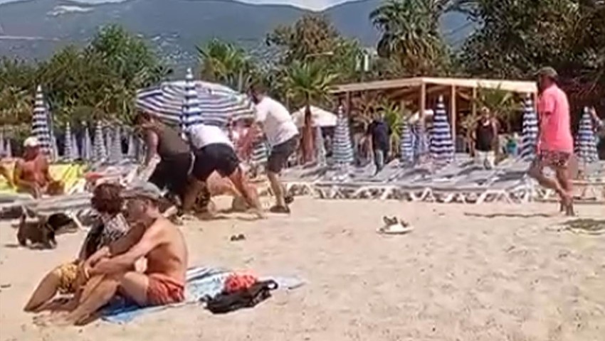 Turizm cenneti Antalya'da turiste ''şezlong'' dayağı
