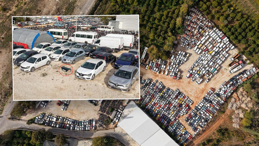 Binlerce aracın çürümeye terk edildiği yediemin otoparkında şaşırtan görüntü