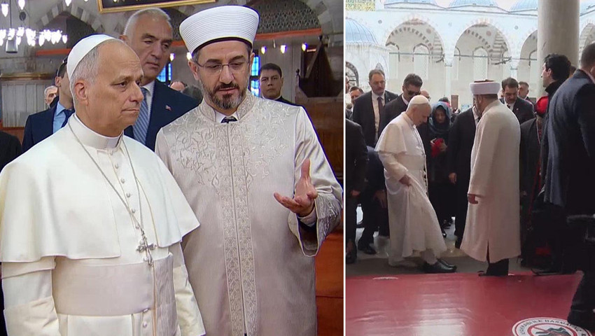 Papa'nın İstanbul turu devam ediyor: Sultanhahmet Camii'ni ziyaret etti