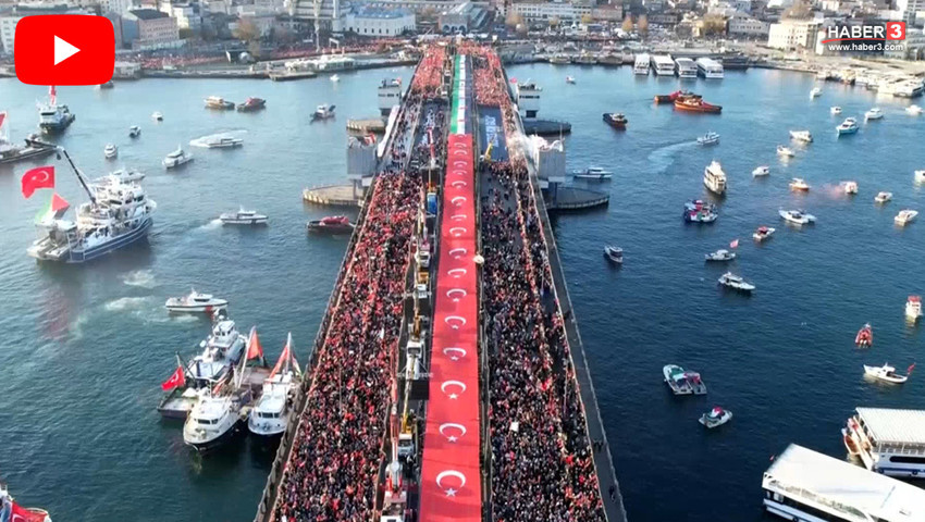 İstanbul'da yeni yılın ilk ışıklarıyla büyük Gazze yürüyüşü...