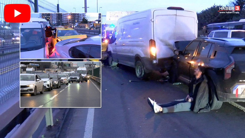 İstanbul'da trafiği kilitleyen kaza: 6 araç birbirine girdi