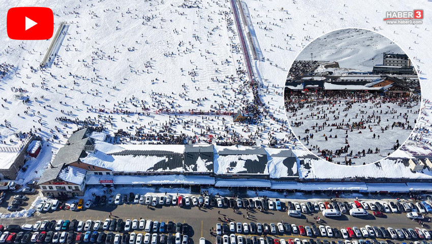 Türkiye'nin ünlü kayak merkezinde hafta sonu izdihamı!
