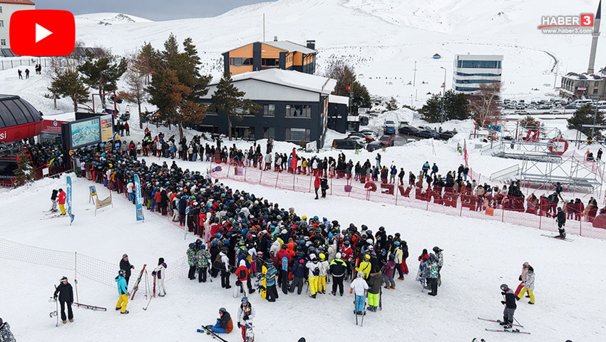 Türkiye'nin bembeyaz cennetine önce kar, sonra insan yağdı! Karda adım atacak yer kalmadı!