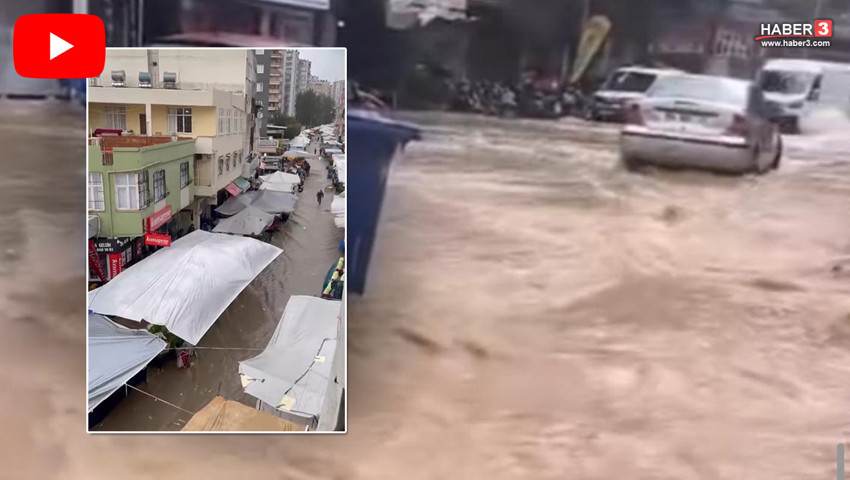 15 dakika yetti! Aniden bastıran sağanak yolları göle çevirdi