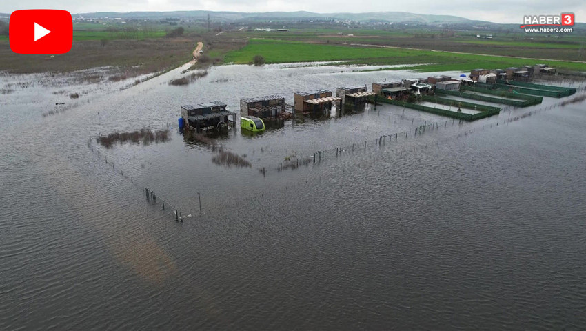 Ulubat Gölü 10 metre birden yükseldi; tiny house ve hobi evleri sular altında kaldı