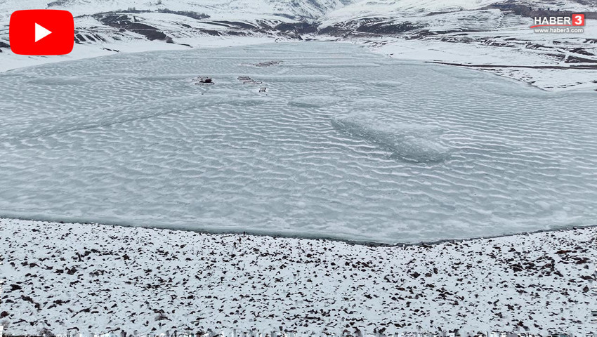 Termometreler -20'yi gösterdi, baraj gölü baraj buzuluna dönüştü!