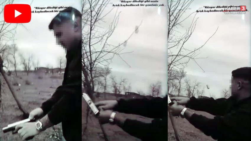 Eli silahlı maganda hem korku saçtı hem de görüntüleri sosyal medyadan paylaştı