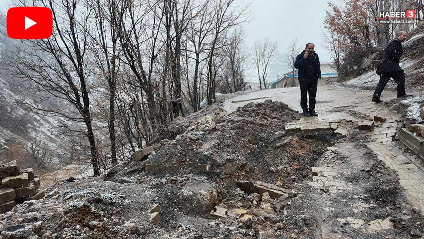 Sağanakta toprak kayması kabusu: Köyün bir bölümü çöktü, Aileler okula sığındı!