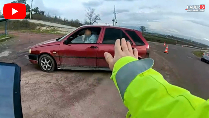 Trafik denetlemesinde ilginç anlar: Önce kaçtı, sonra geri gelip ihbarda bulundu